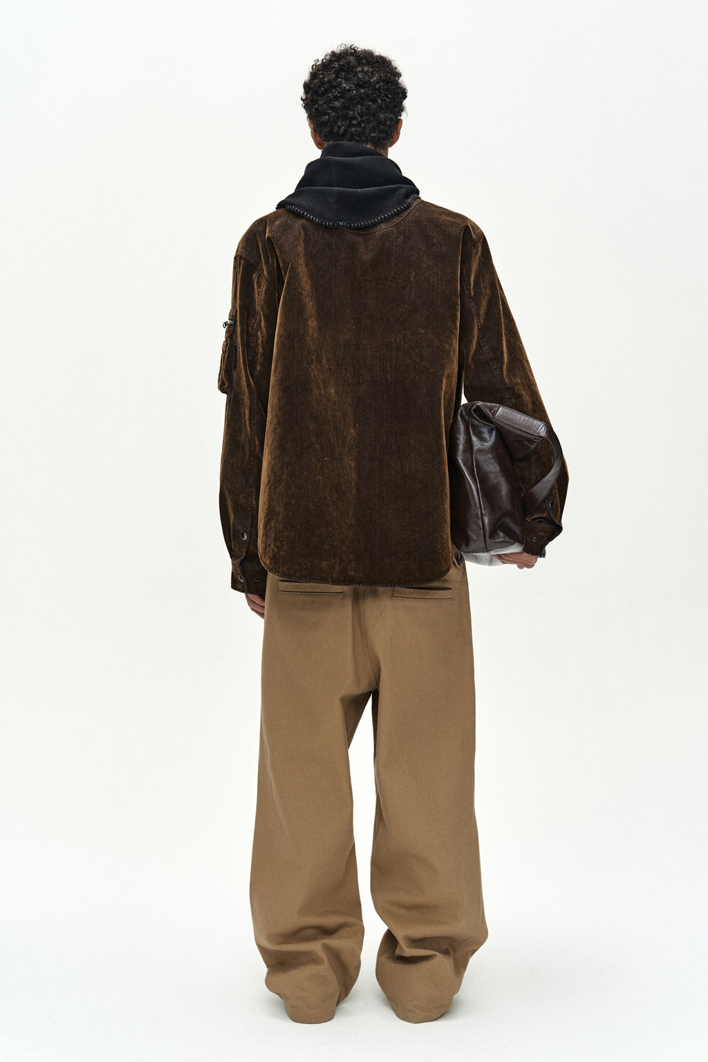 Andersson Bell - Flock Velvet Padded Shirt (Brown) product image 5 | TRAB K-Fashion Australia