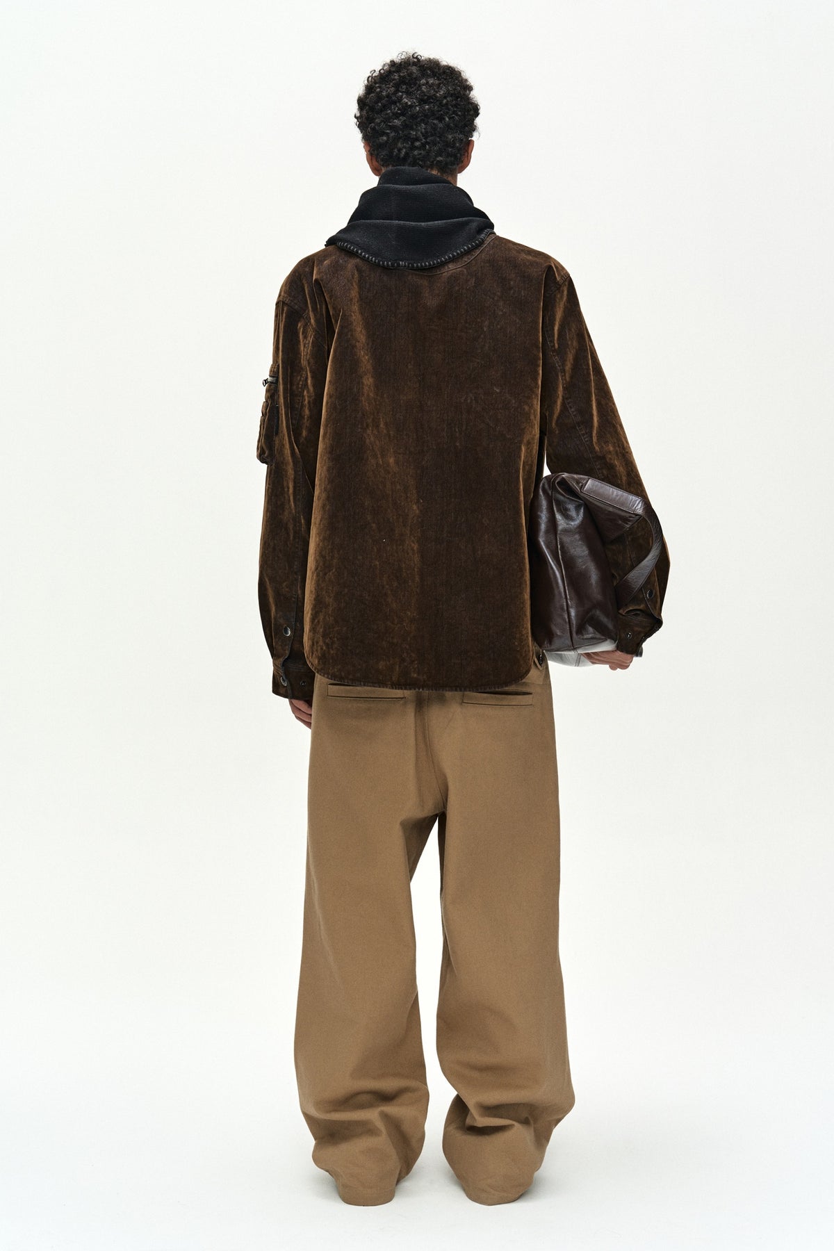 Andersson Bell - Flock Velvet Padded Shirt (Brown) product image 5 | TRAB K-Fashion Australia