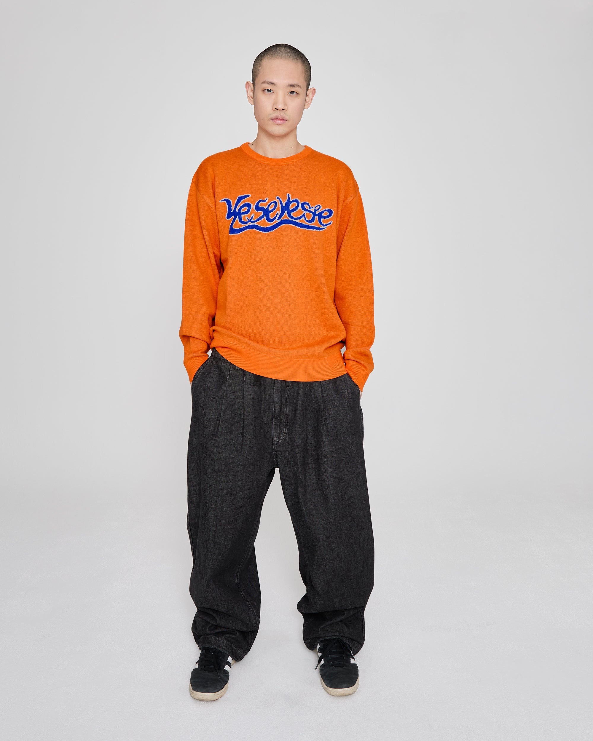 yeseyesee - Snail Logo Long Sleeve Knit Pullover (Orange) product image 7 | TRAB K-Fashion Australia