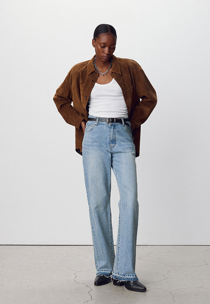 Tonywack - Flared Reconstructed Denim Jeans (Washed Light Blue) product image 5 | TRAB K-Fashion Australia