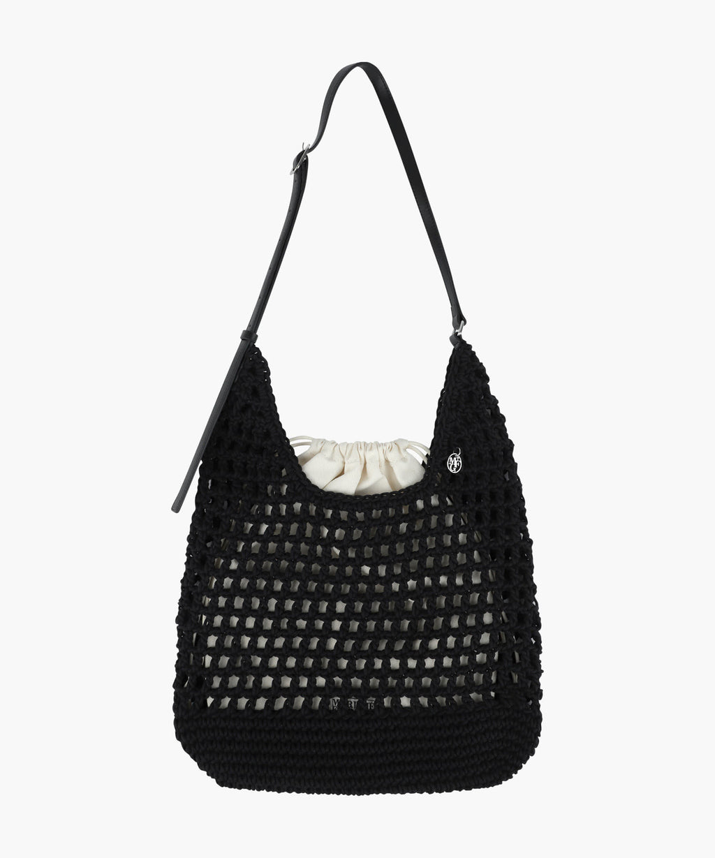 Marithe & Francois Girbaud - Macrame Hobo Bag (Black) product image 1 | TRAB K-Fashion Australia