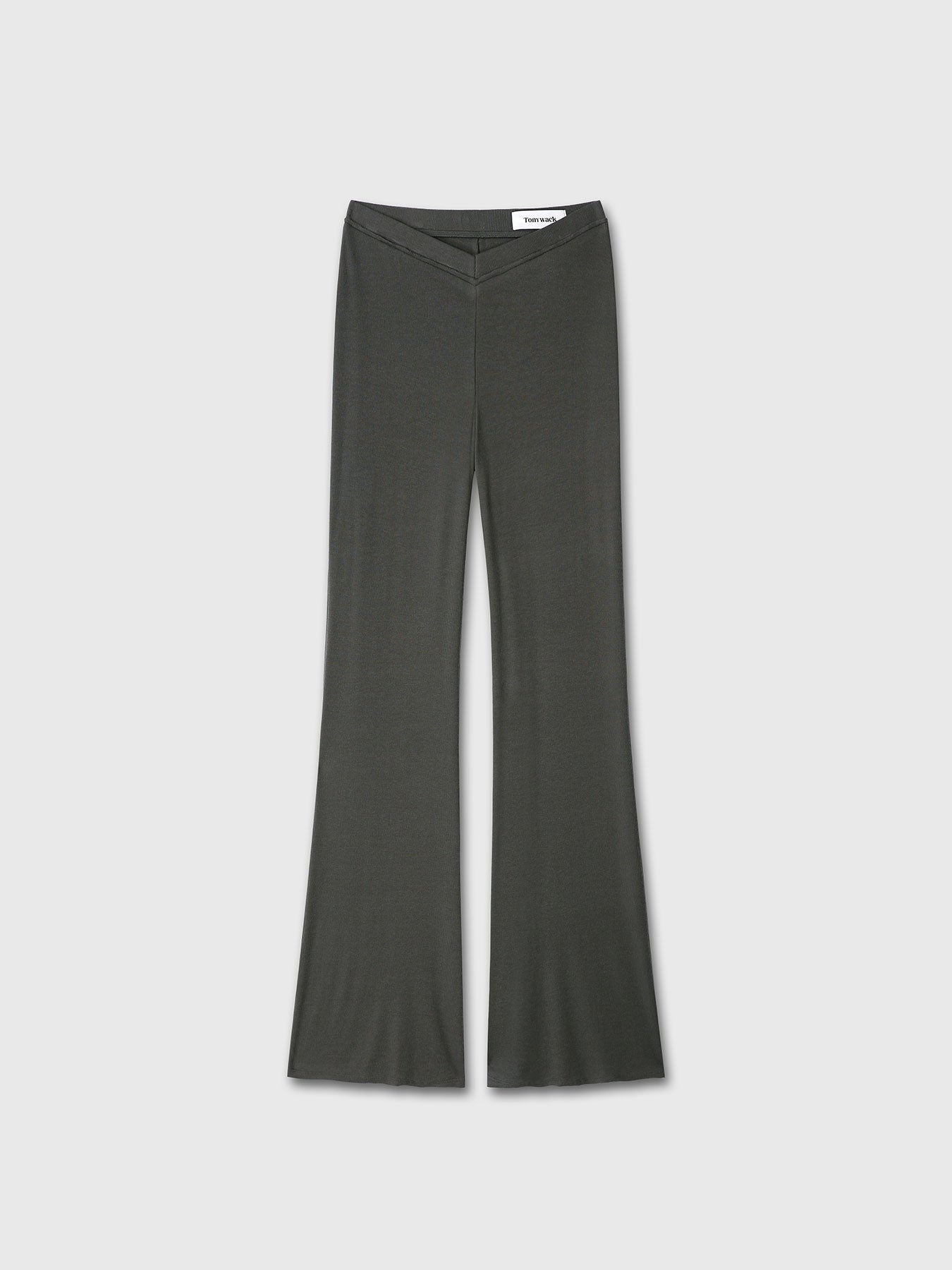 Tonywack - Tencel Ribbed Flared Pants (Olive Charcoal) product image 7 | TRAB K-Fashion Australia