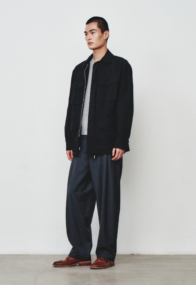 Art if acts - Back satin Garment Field Jacket (Vintage Black) product image 2 | TRAB K-Fashion Australia