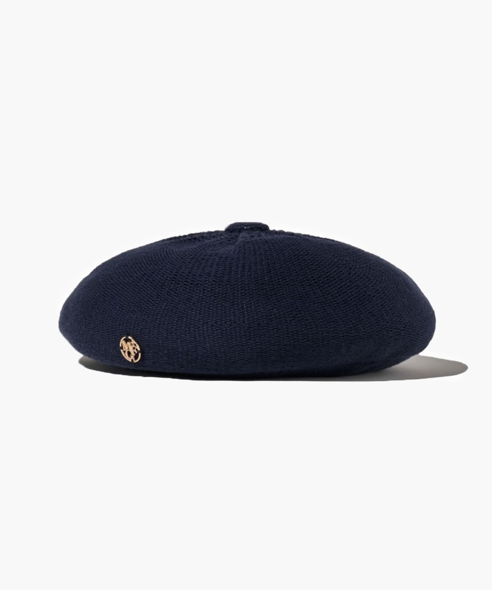 Marithe & Francois Girbaud - Metal Circle Logo Knit Beret (Navy) product image 1 | TRAB K-Fashion Australia