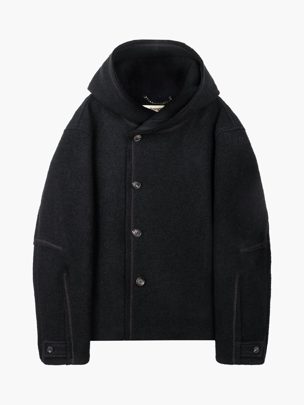 Jiyong Kim - Hooded Wool Jacket (Black) product image 8 | TRAB K-Fashion Australia