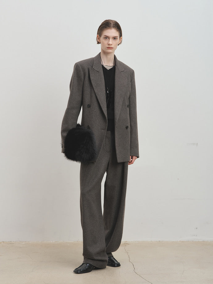 Tonywack - Relaxed Two-Pleated Wool Trousers (Grey) product image 5 | TRAB K-Fashion Australia