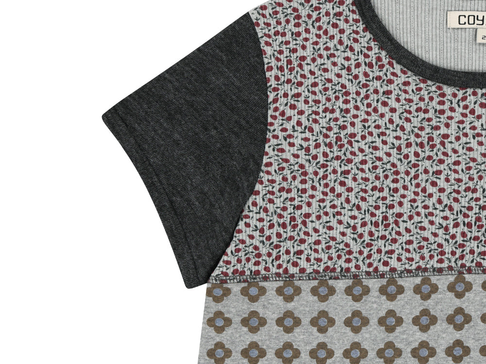 Coyseio - Flower Patchwork T-Shirt (Grey) product image 12 | TRAB K-Fashion Australia