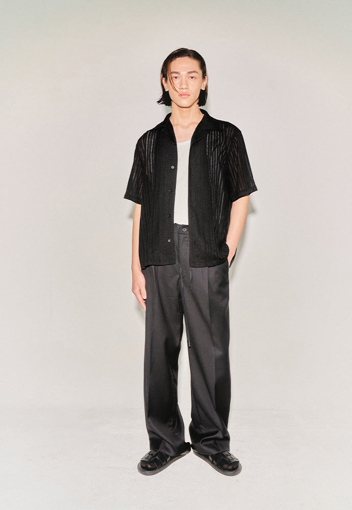 Tonywack - High-Density Wool Drawstring Wide Trousers (Black) product image 1 | TRAB K-Fashion Australia