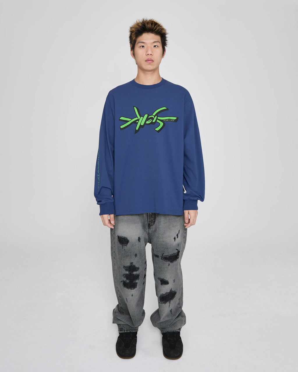 yeseyesee - Y.E.S Wire Logo L/S (Cobalt Blue) product image 7 | TRAB K-Fashion Australia