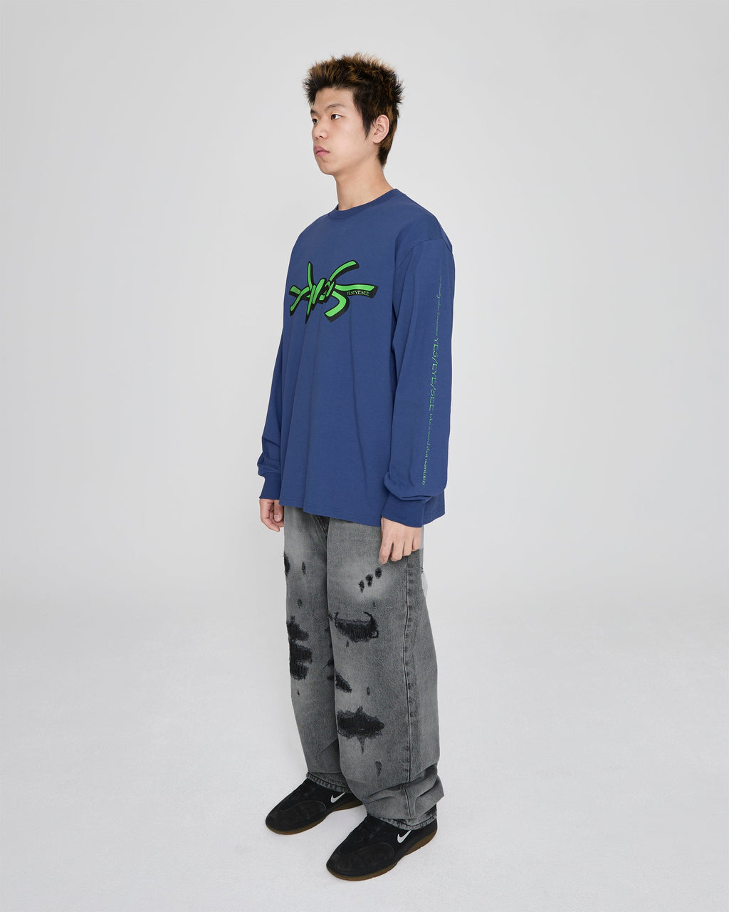 yeseyesee - Y.E.S Wire Logo L/S (Cobalt Blue) product image 8 | TRAB K-Fashion Australia