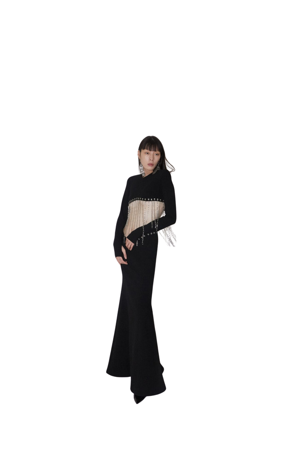Kimhe Kim - Chain Embellished Waistless Maxi Dress (Black) product image 2 | TRAB K-Fashion Australia