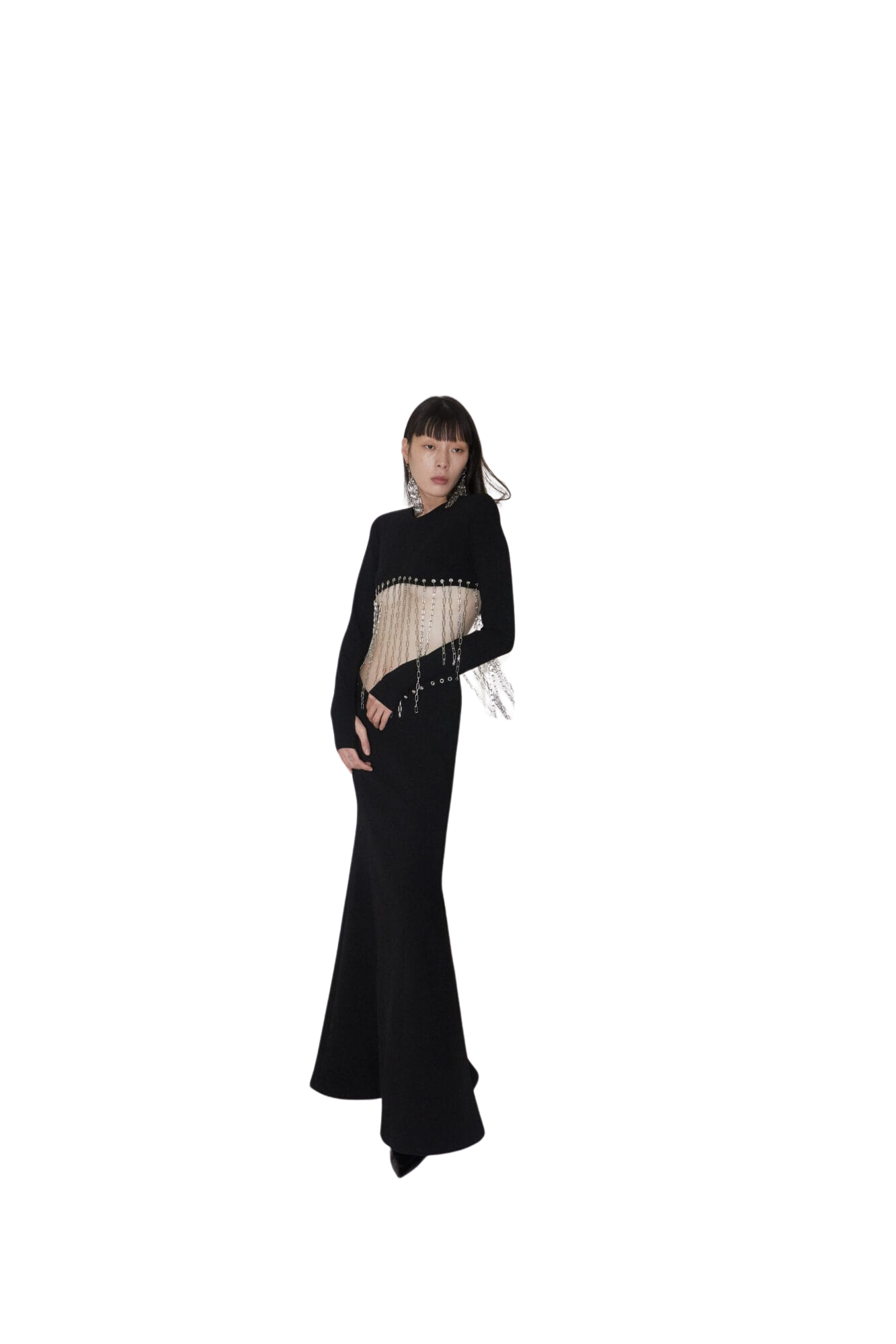 Kimhe Kim - Chain Embellished Waistless Maxi Dress (Black) product image 2 | TRAB K-Fashion Australia
