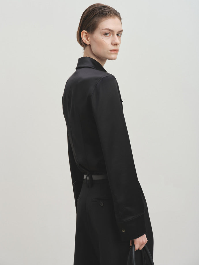 Tonywack - Pointed Collar Fitted Shirts (Black) product image 5 | TRAB K-Fashion Australia