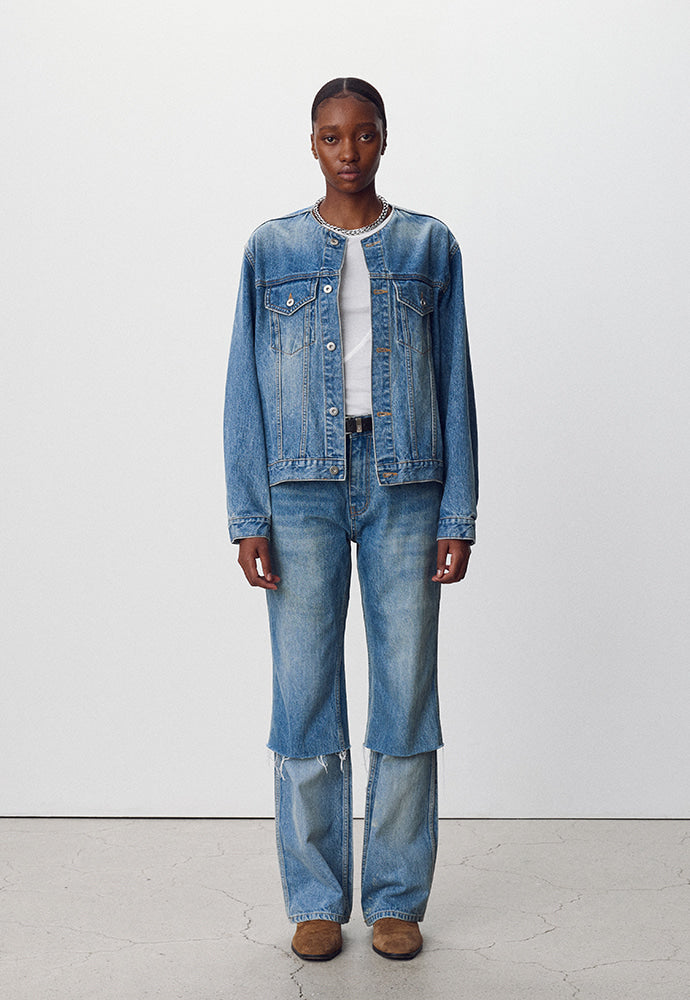 Tonywack - Layered Denim Jeans (Washed Blue) product image 2 | TRAB K-Fashion Australia