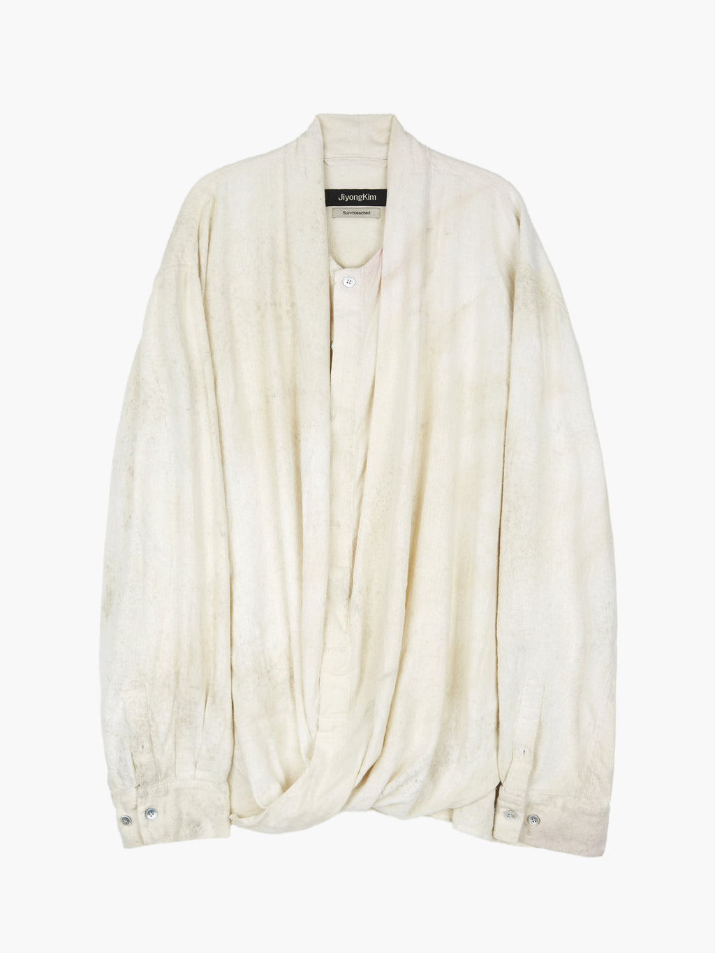 Jiyong Kim - Bio Draped Shirt (Bio-Processed Off-White) product image 9 | TRAB K-Fashion Australia