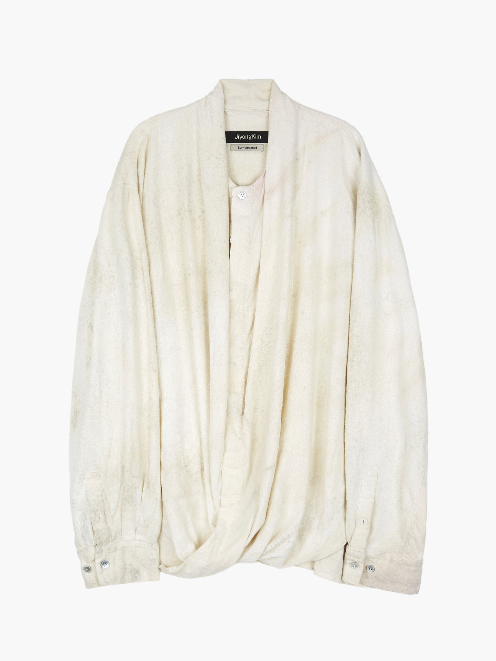 Jiyong Kim - Bio Draped Shirt (Bio-Processed Off-White) product image 9 | TRAB K-Fashion Australia