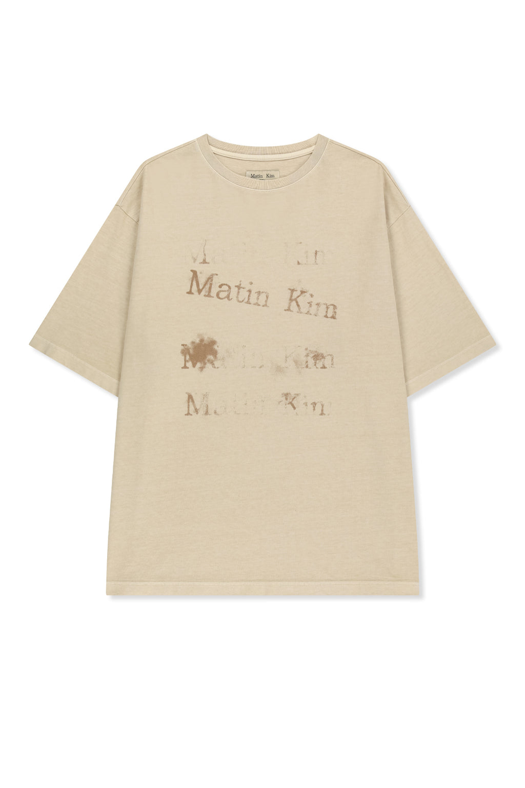 Matin Kim - [Pre-Order – Ships June 22] Pigment Graffiti Logo Top (Beige) product image 1 | TRAB K-Fashion Australia
