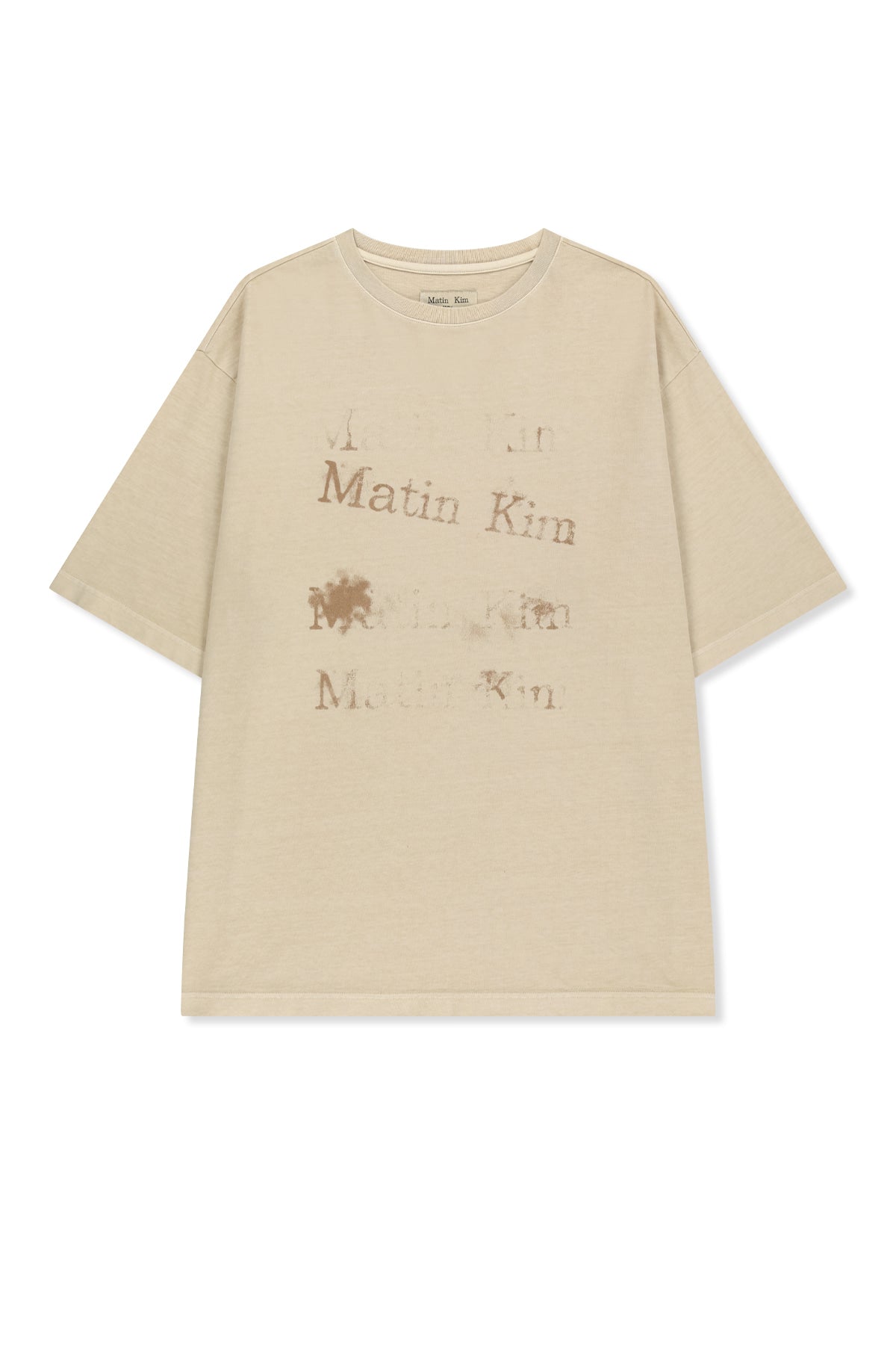 Matin Kim - [Pre-Order – Ships June 22] Pigment Graffiti Logo Top (Beige) product image 1 | TRAB K-Fashion Australia