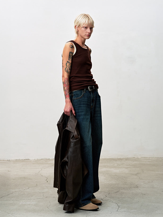 Tonywack - Oversized Wide-Leg Denim Jeans (Washed Mid Blue) product image 7 | TRAB K-Fashion Australia