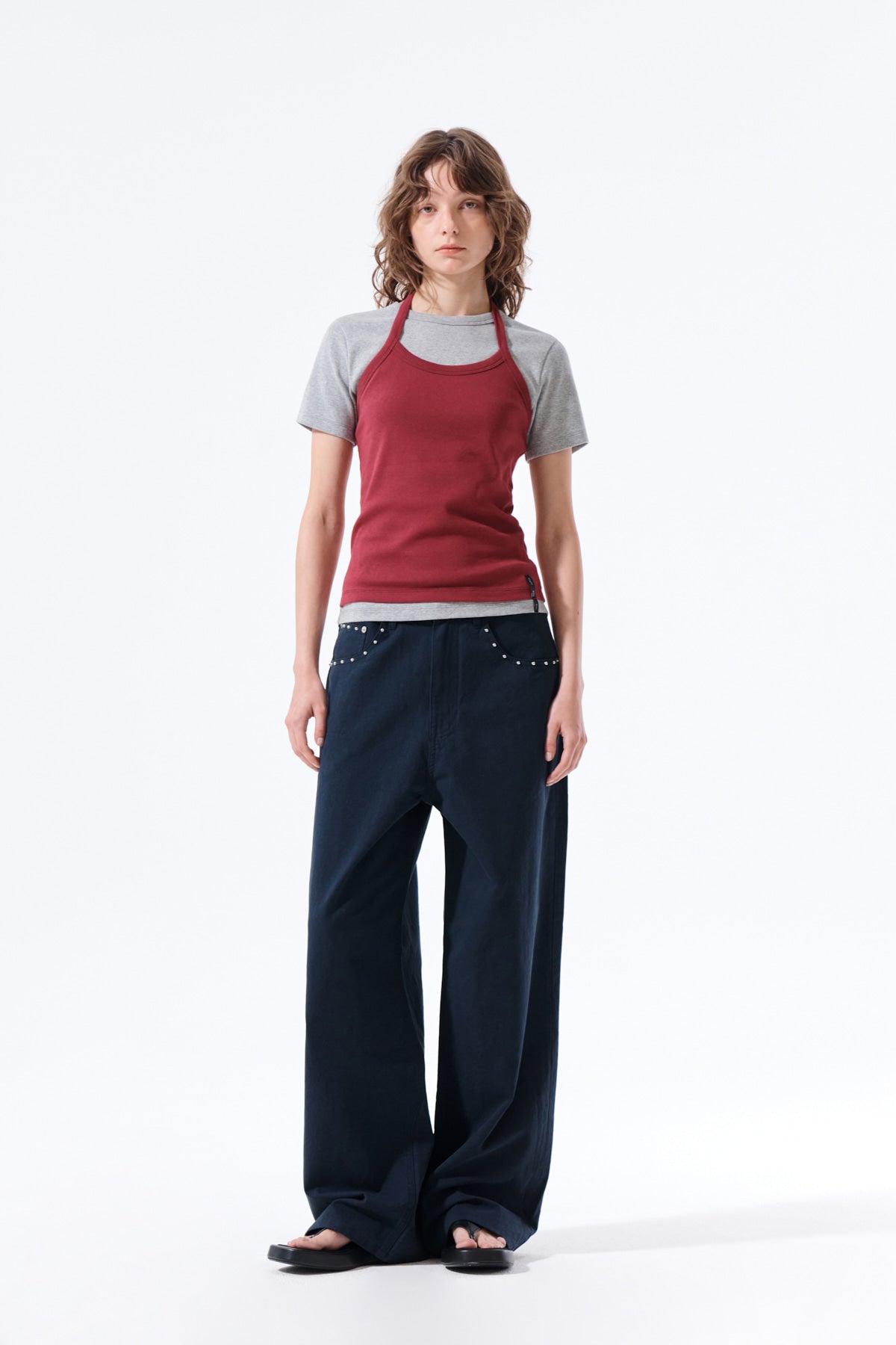 Matin Kim - Label Detail Halter Tank Top (Wine) product image 9 | TRAB K-Fashion Australia