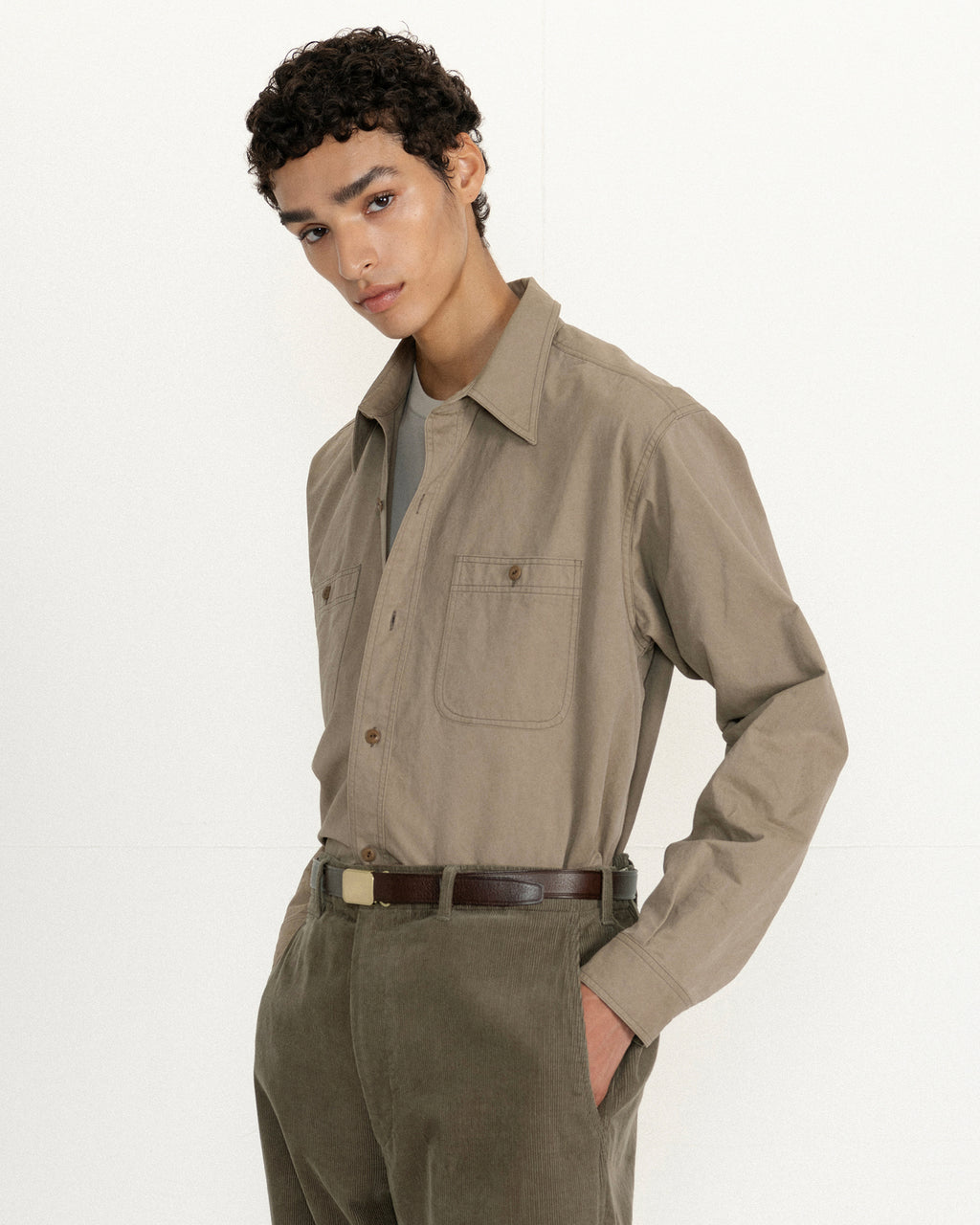 Brownyard - Washed Work Shirt (Dark Beige) product image 3 | TRAB K-Fashion Australia