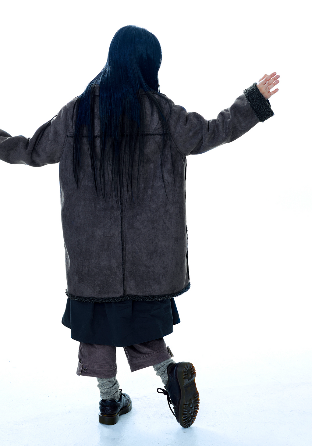 Coyseio - Round Collar Suede Jacket (Charcoal) product image 2 | TRAB K-Fashion Australia