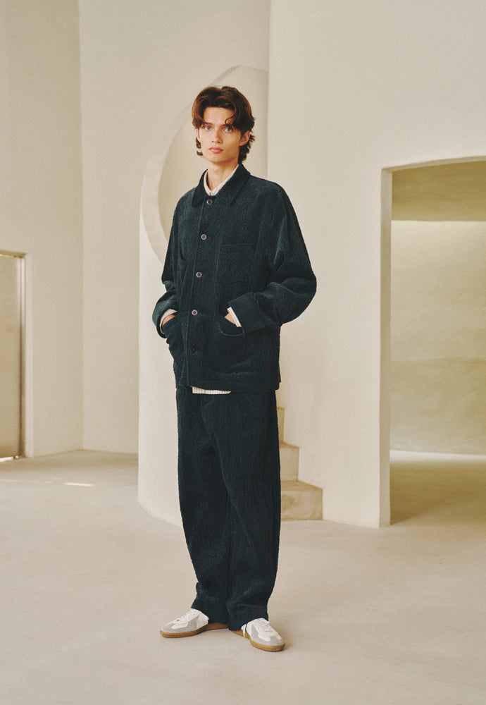 Art if acts - Corduroy French Work Jacket (Black Opal) product image 2 | TRAB K-Fashion Australia