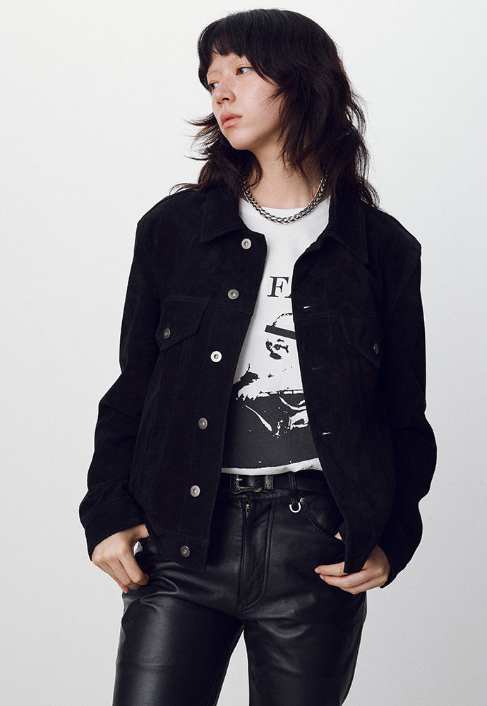 Tonywack - Suede Cropped Trucker (Black) product image 8 | TRAB K-Fashion Australia