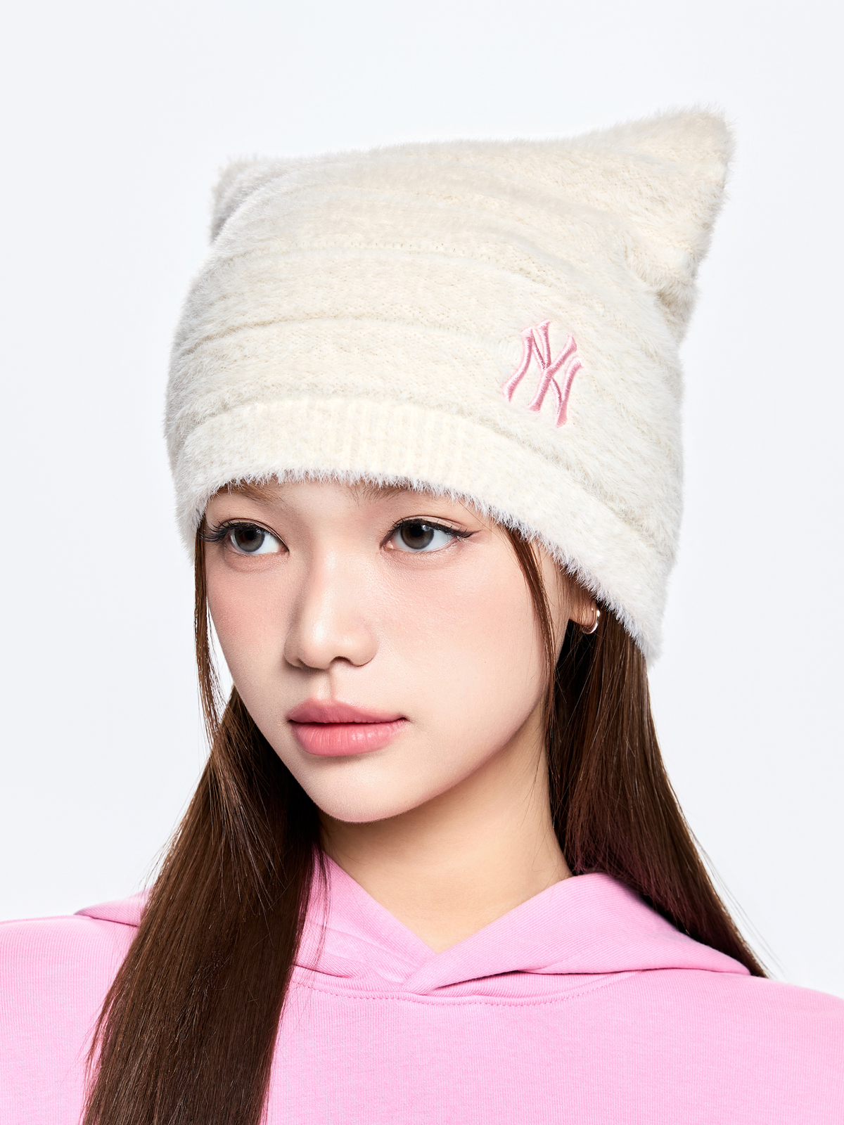 MLB Korea - MLB Meow Norip Beanie New York Yankees (Cream) product image 3 | TRAB K-Fashion Australia
