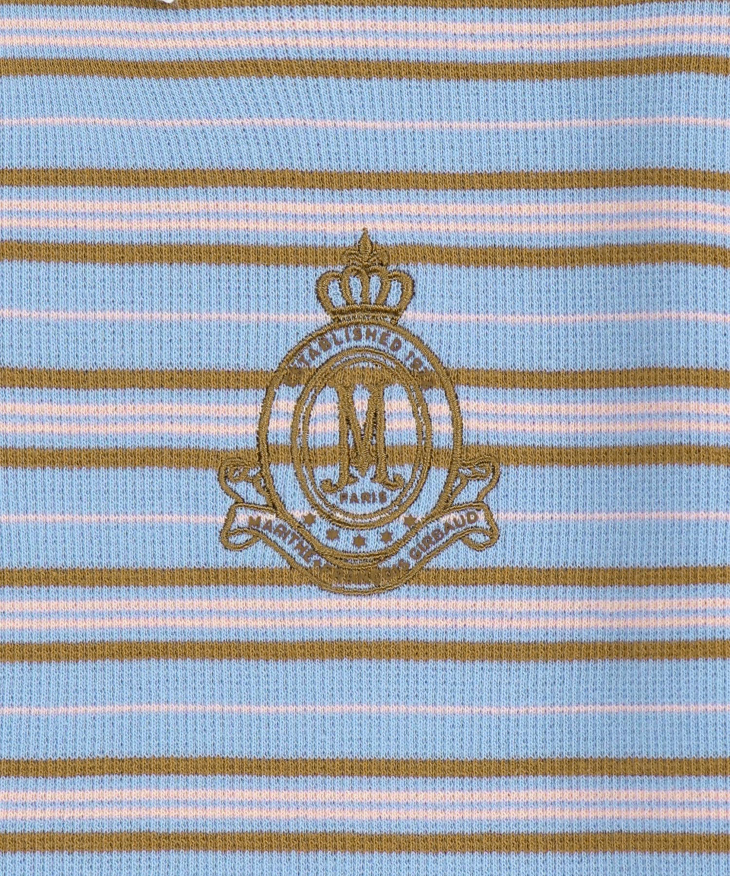 Marithe & Francois Girbaud - Stripe Slim Crop Collar Tee (Light Blue) product image 9 | TRAB K-Fashion Australia