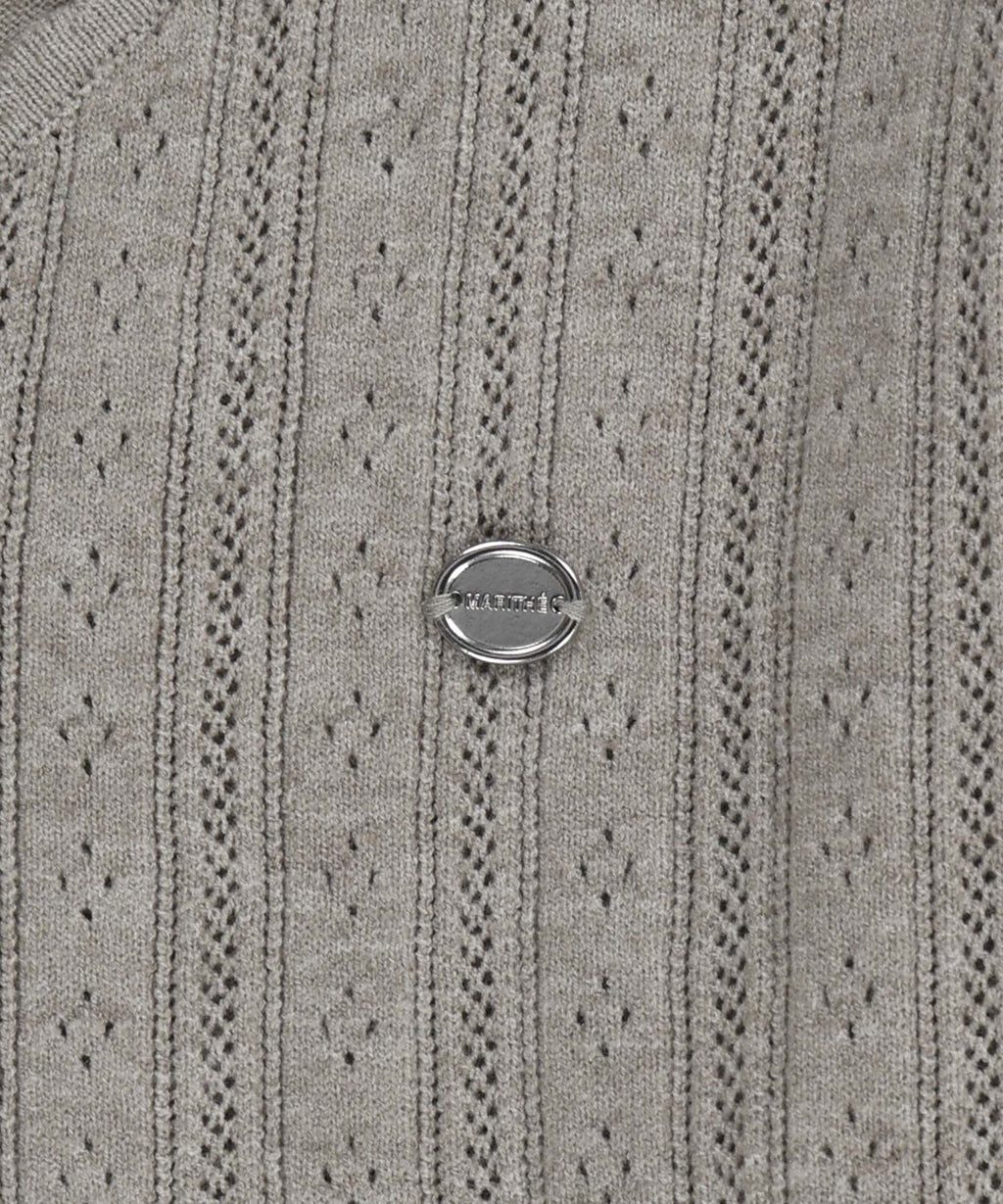 Marithe & Francois Girbaud - V-neck Crochet Knit Cardigan (Heather Gray) product image 9 | TRAB K-Fashion Australia