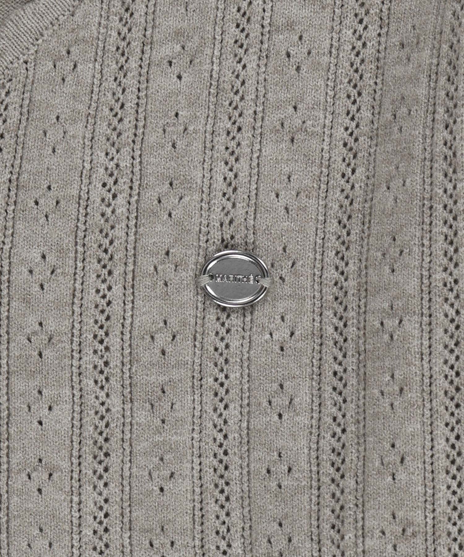 Marithe & Francois Girbaud - V-neck Crochet Knit Cardigan (Heather Gray) product image 9 | TRAB K-Fashion Australia