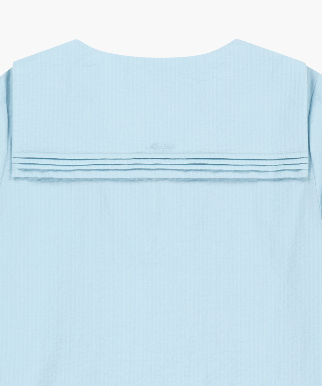 Marithe & Francois Girbaud - Pin Tuck Sailor Half Sleeve Shirt (Sky Blue) product image 9 | TRAB K-Fashion Australia
