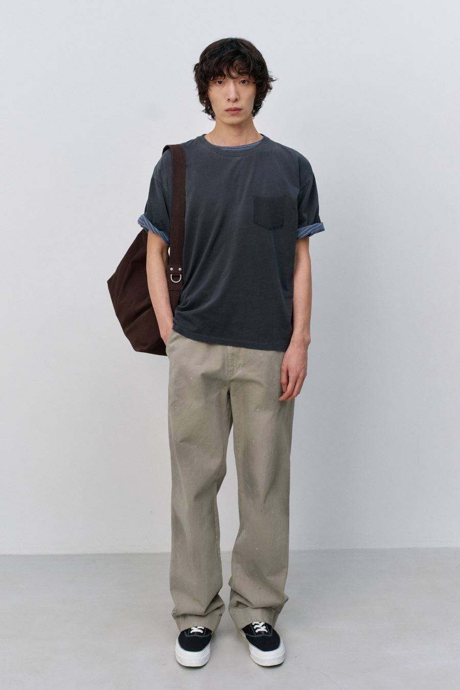 Insilence - Ghost Pocket Distressed Short Sleeve (Charcoal) product image 1 | TRAB K-Fashion Australia