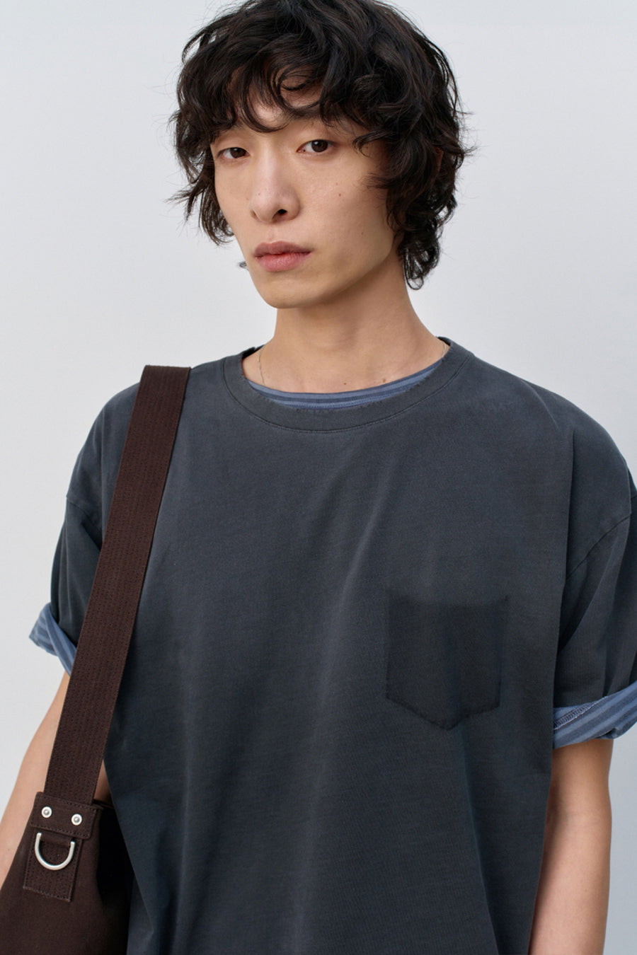 Insilence - Ghost Pocket Distressed Short Sleeve (Charcoal) product image 2 | TRAB K-Fashion Australia