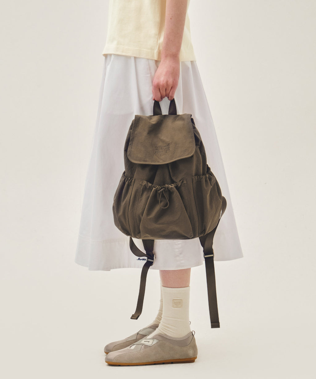 Marithe & Francois Girbaud - Classic Logo Stopper Pocket Backpack (Brown) product image 9 | TRAB K-Fashion Australia