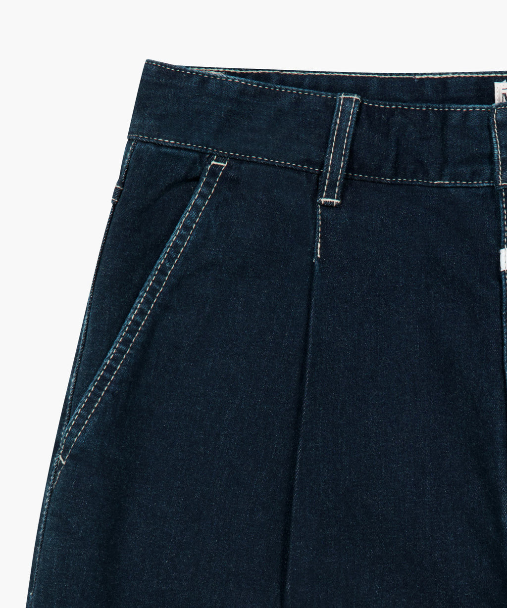 Marithe & Francois Girbaud - New M Low-waist Tuck Wide Denim Pants (Dark Blue) product image 9 | TRAB K-Fashion Australia