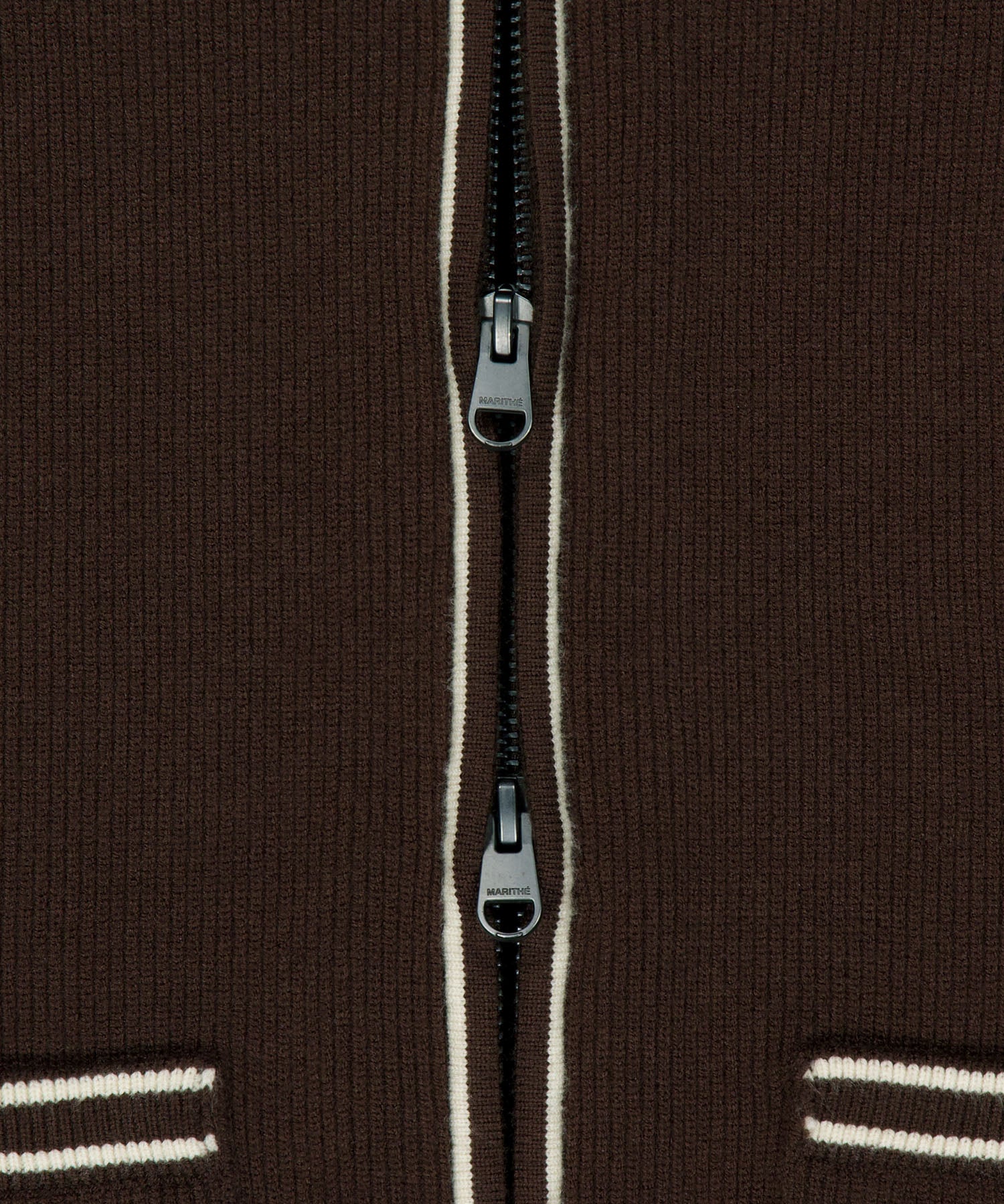 Marithe & Francois Girbaud - Big Collar Zip-up Cardigan (Brown) product image 9 | TRAB K-Fashion Australia