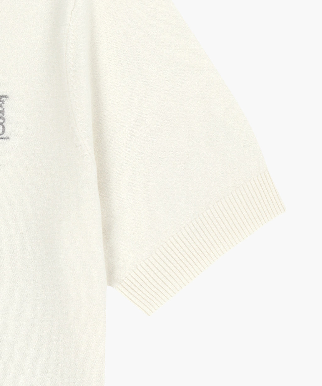Marithe & Francois Girbaud - Small Classic Logo Half Knit Pullover (Ivory) product image 11 | TRAB K-Fashion Australia