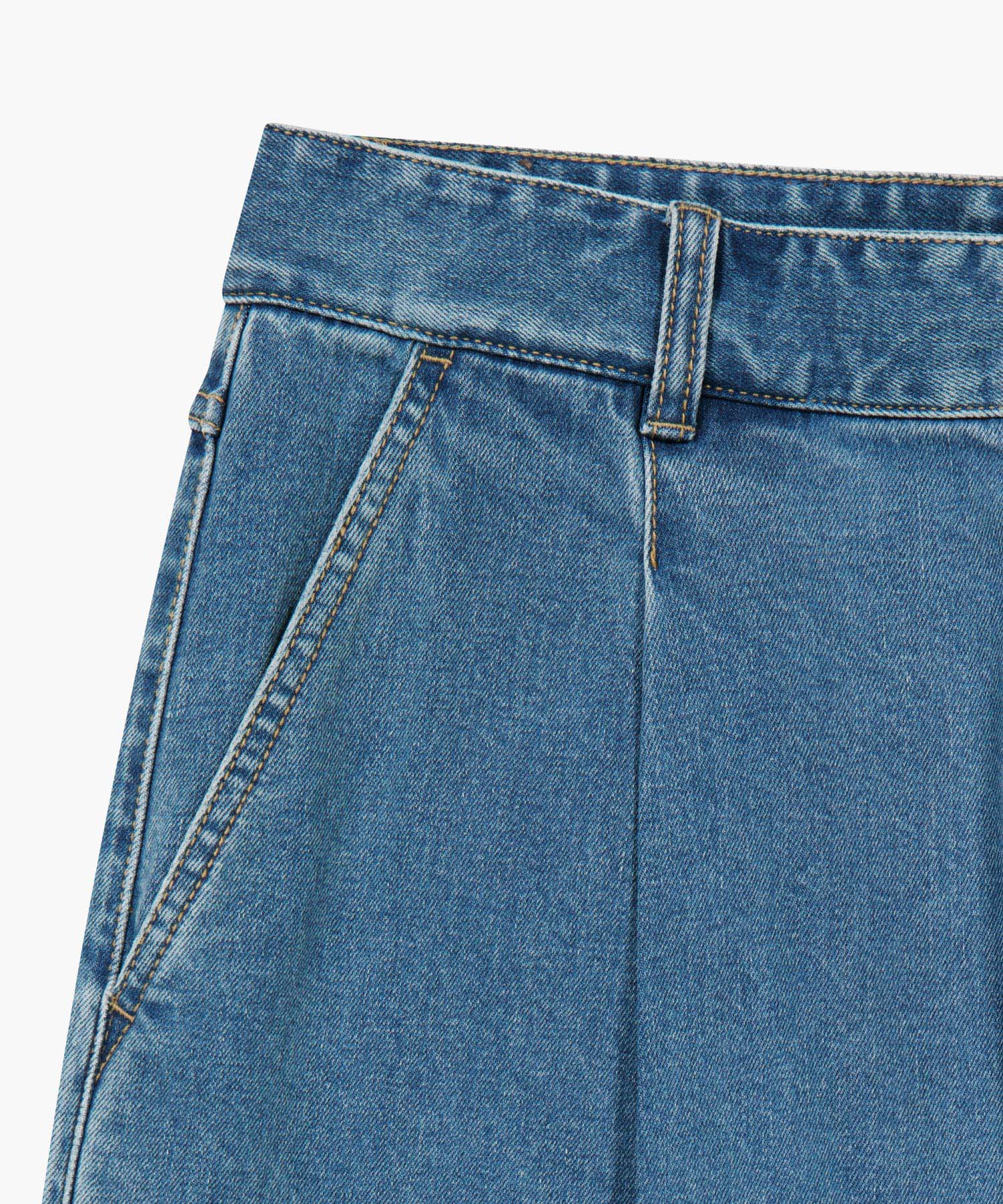 Marithe & Francois Girbaud - New M Low-waist Tuck Wide Denim Pants (Blue) product image 9 | TRAB K-Fashion Australia