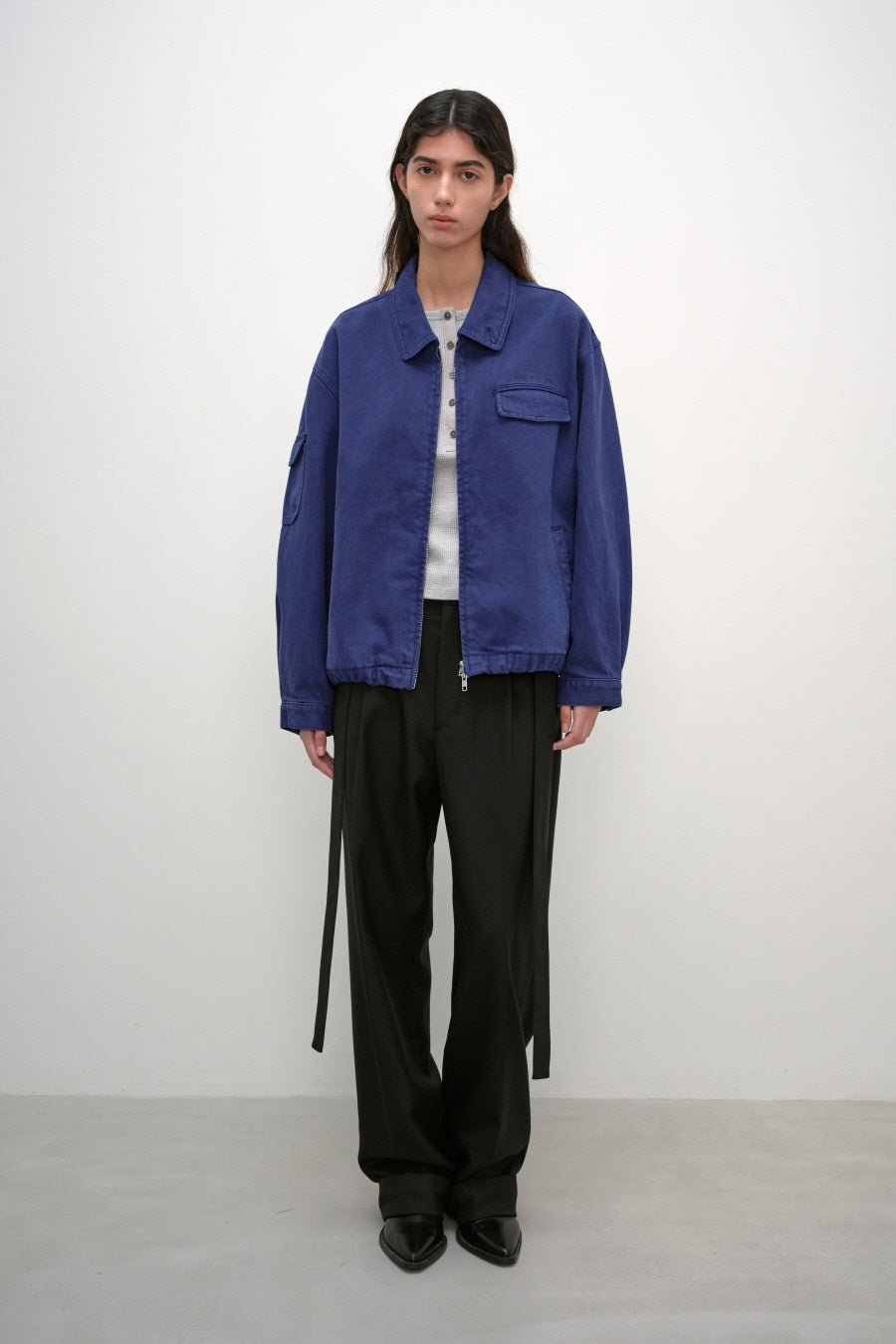 Insilence - French Blue Cotton Jacket (French Blue) product image 2 | TRAB K-Fashion Australia