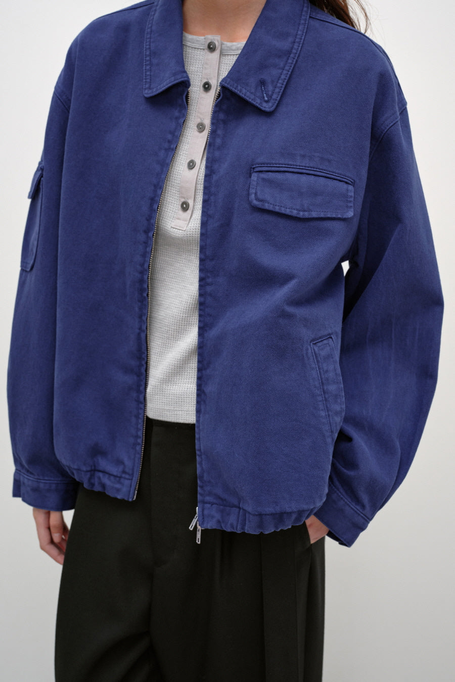 Insilence - French Blue Cotton Jacket (French Blue) product image 4 | TRAB K-Fashion Australia