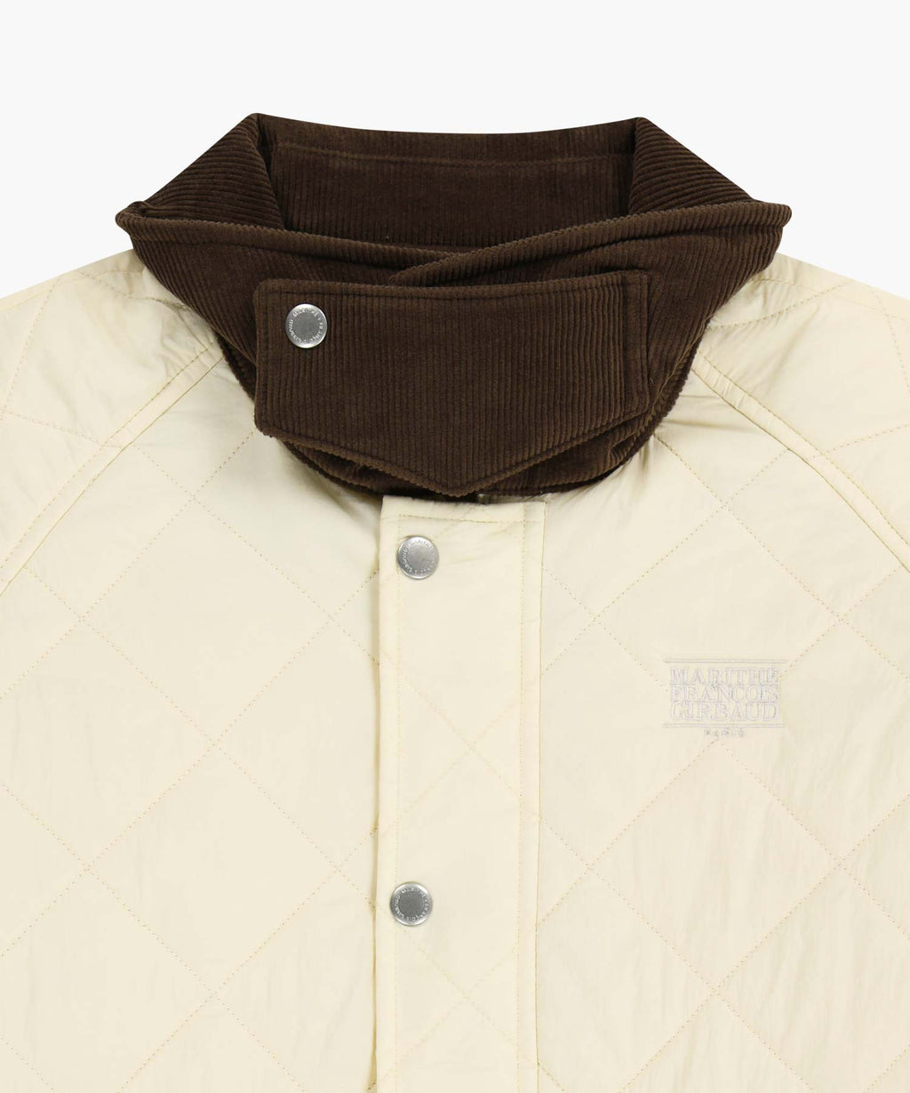 Marithe & Francois Girbaud - Corduroy Collar Quilted Jacket (Ivory) product image 9 | TRAB K-Fashion Australia