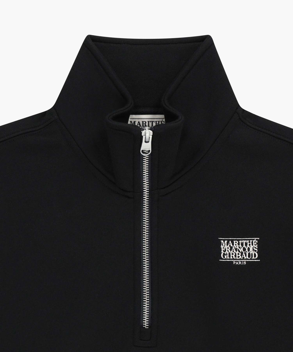 Marithe & Francois Girbaud - Small Classic Logo Half Zipup Crop Sweatshirt (Black) product image 9 | TRAB K-Fashion Australia