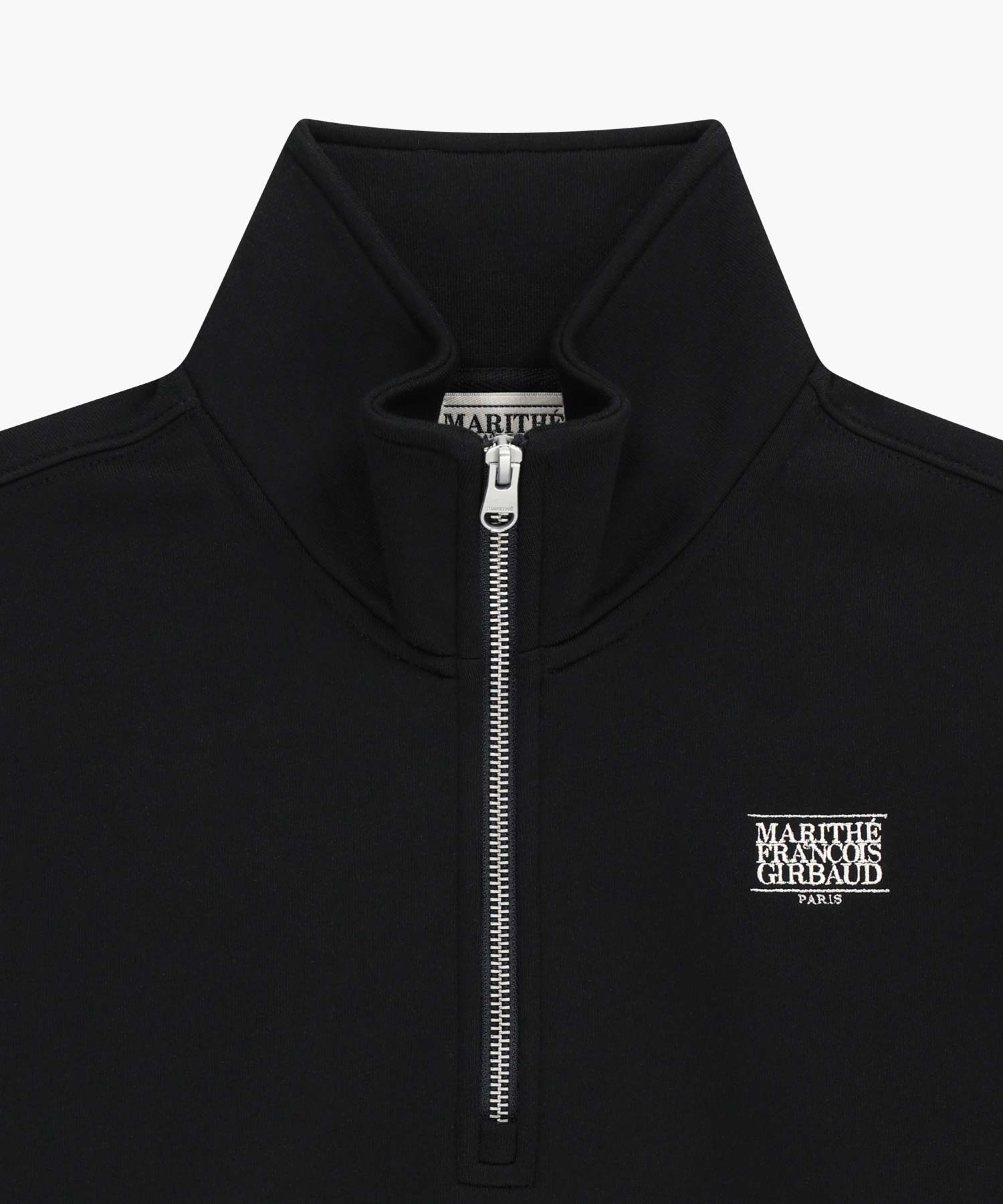 Marithe & Francois Girbaud - Small Classic Logo Half Zipup Crop Sweatshirt (Black) product image 9 | TRAB K-Fashion Australia