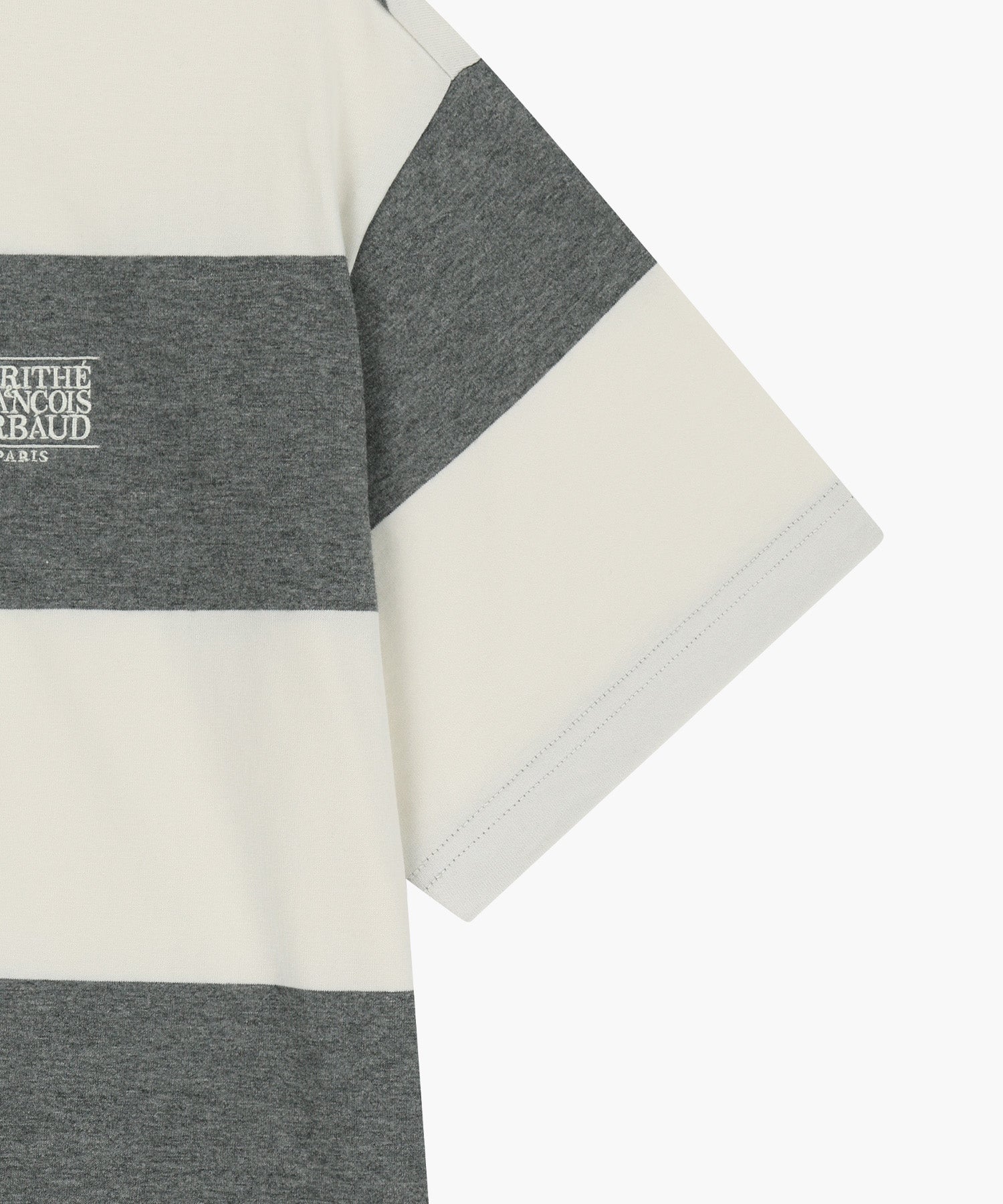 Marithe & Francois Girbaud - Small Classic Logo Rugby Stripe Oversized Collar Tee (Ivory) product image 13 | TRAB K-Fashion Australia