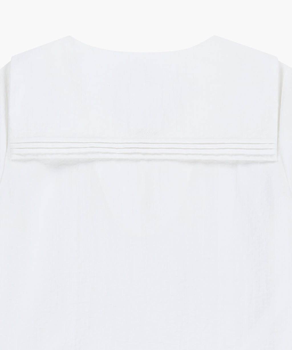 Marithe & Francois Girbaud - Pin Tuck Sailor Half Sleeve Shirt (White) product image 9 | TRAB K-Fashion Australia
