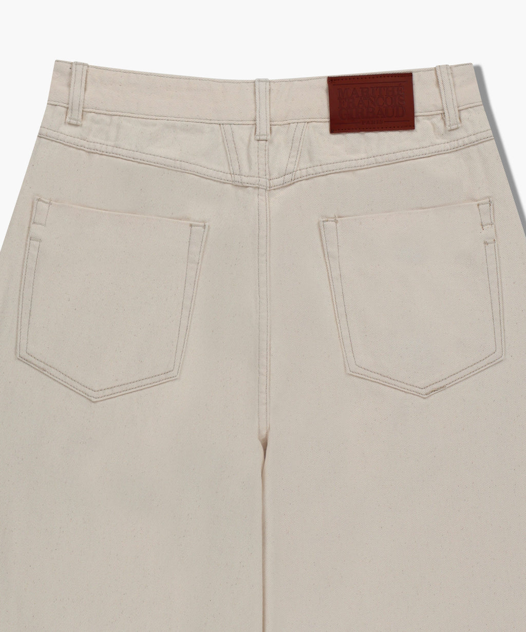 Marithe & Francois Girbaud - Low-waist Tuck Wide Denim Pants (Ecru) product image 9 | TRAB K-Fashion Australia