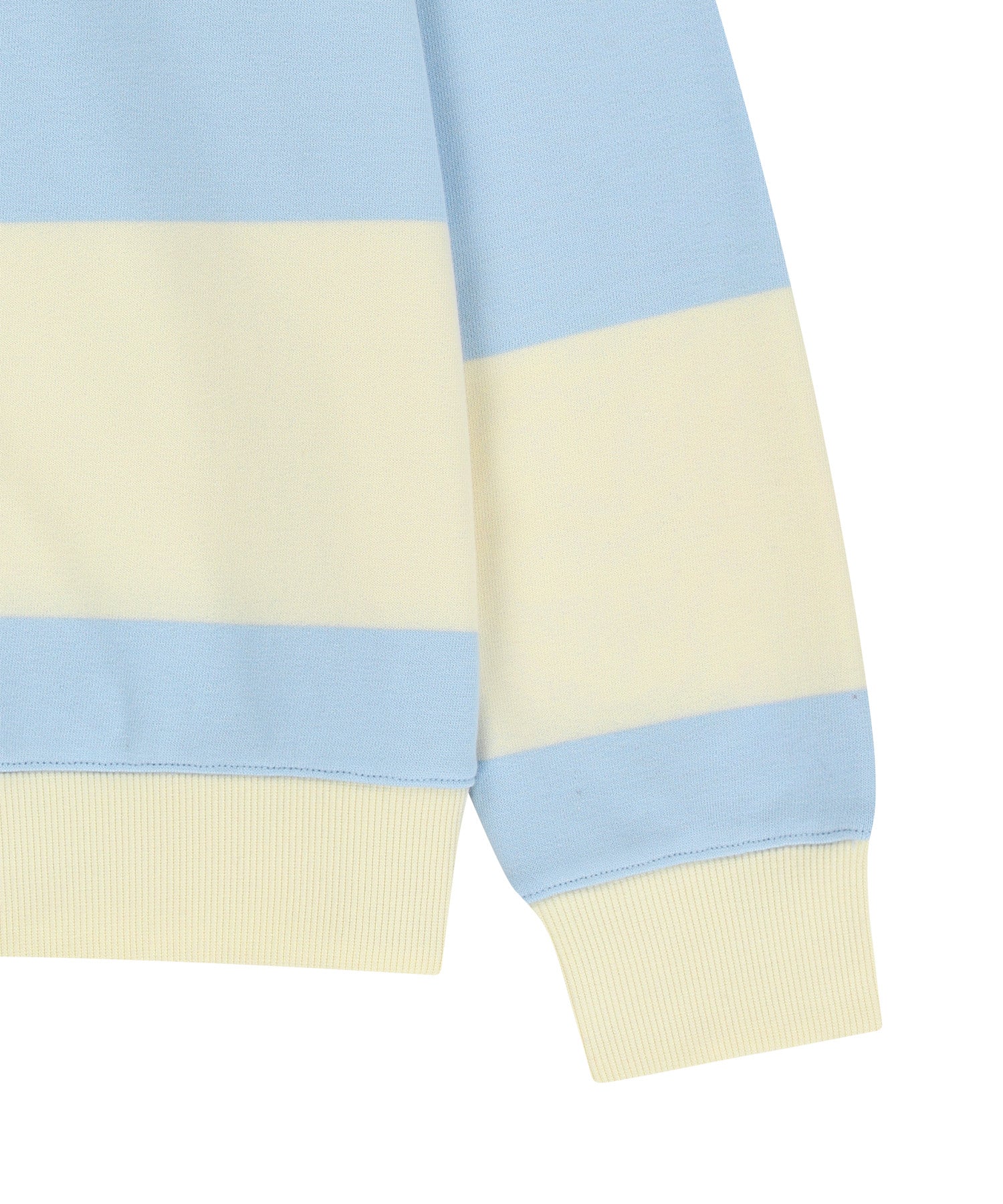Marithe & Francois Girbaud - Small Classic Logo Rugby Stripe Sweatshirt (Sky Blue) product image 9 | TRAB K-Fashion Australia
