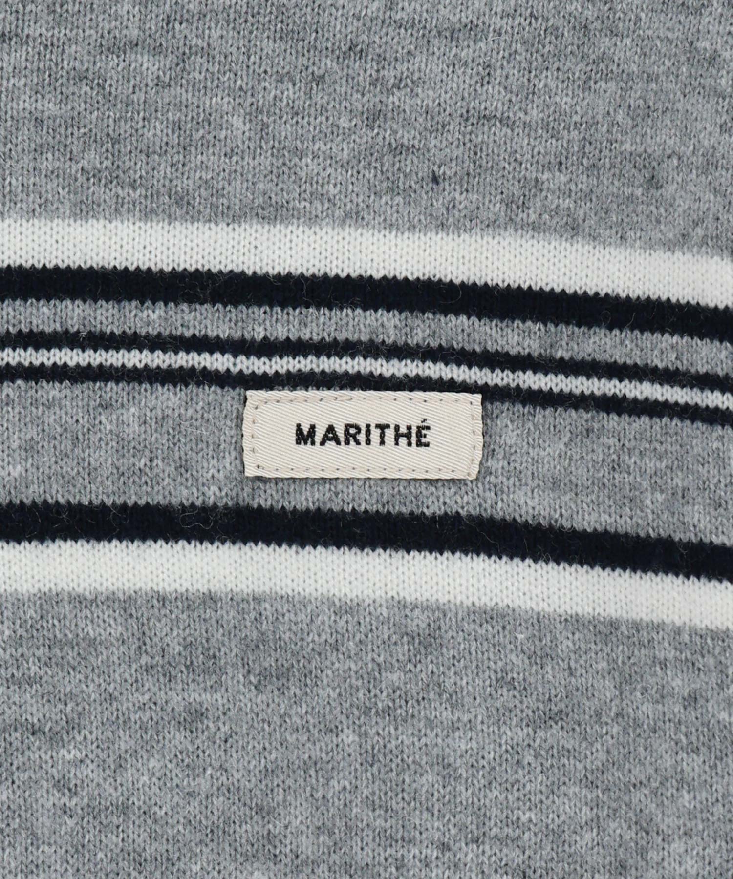Marithe & Francois Girbaud - Regular Logo Stripe Polo Knit (Melange Gray) product image 9 | TRAB K-Fashion Australia